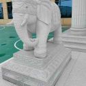鹤壁 白麻花岗岩动物异形石雕-大象