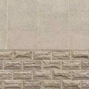 鹤壁 黄金麻自然面蘑菇石配荔枝面干挂