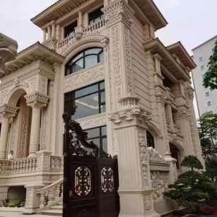 鹤壁 黄金麻花岗岩别墅外墙干挂效果展示