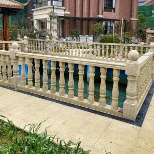 鹤壁黄金麻花岗岩石材栏杆，扶手，将军柱，花瓶柱