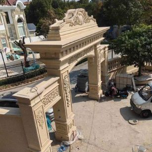 鹤壁 黄金麻荔枝面花岗岩别墅门楼