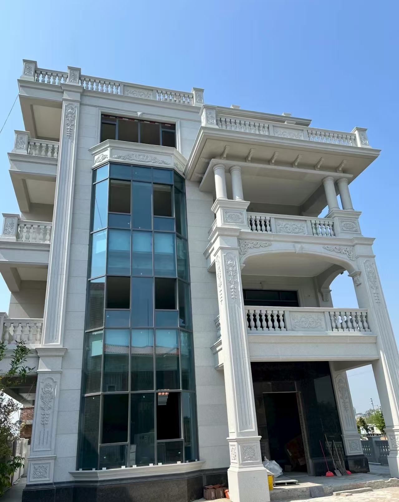 鹤壁 白麻花岗岩别墅外墙干挂效果展示