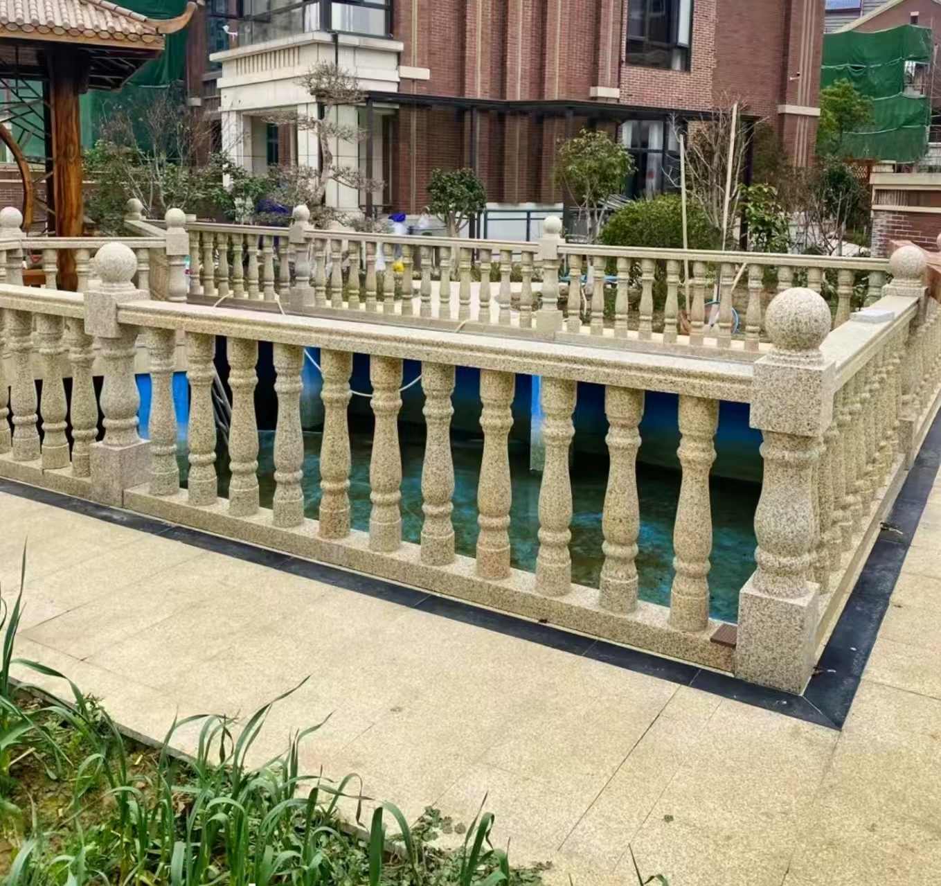 鹤壁黄金麻花岗岩石材栏杆，扶手，将军柱，花瓶柱