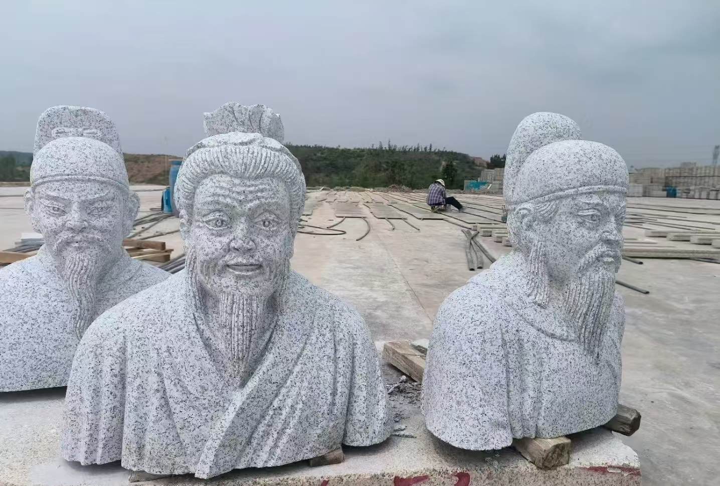 鹤壁 白麻花岗岩石材人物立体雕刻