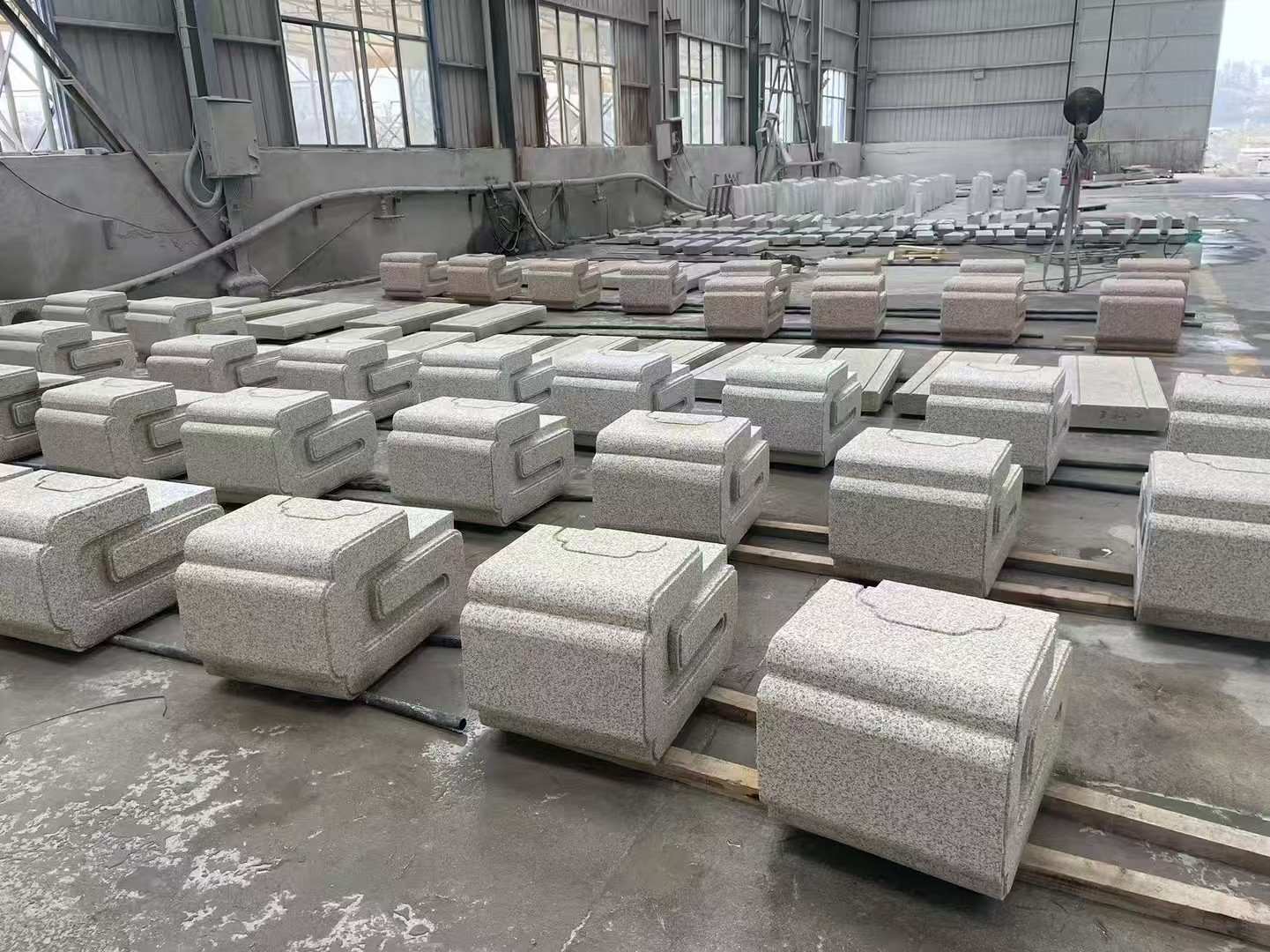 鹤壁 白麻花岗岩异形加工-石凳，坐凳