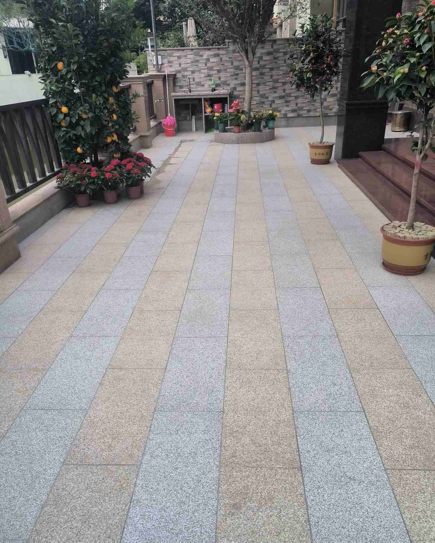 鹤壁 黄金麻白麻荔枝面庭院铺装展示