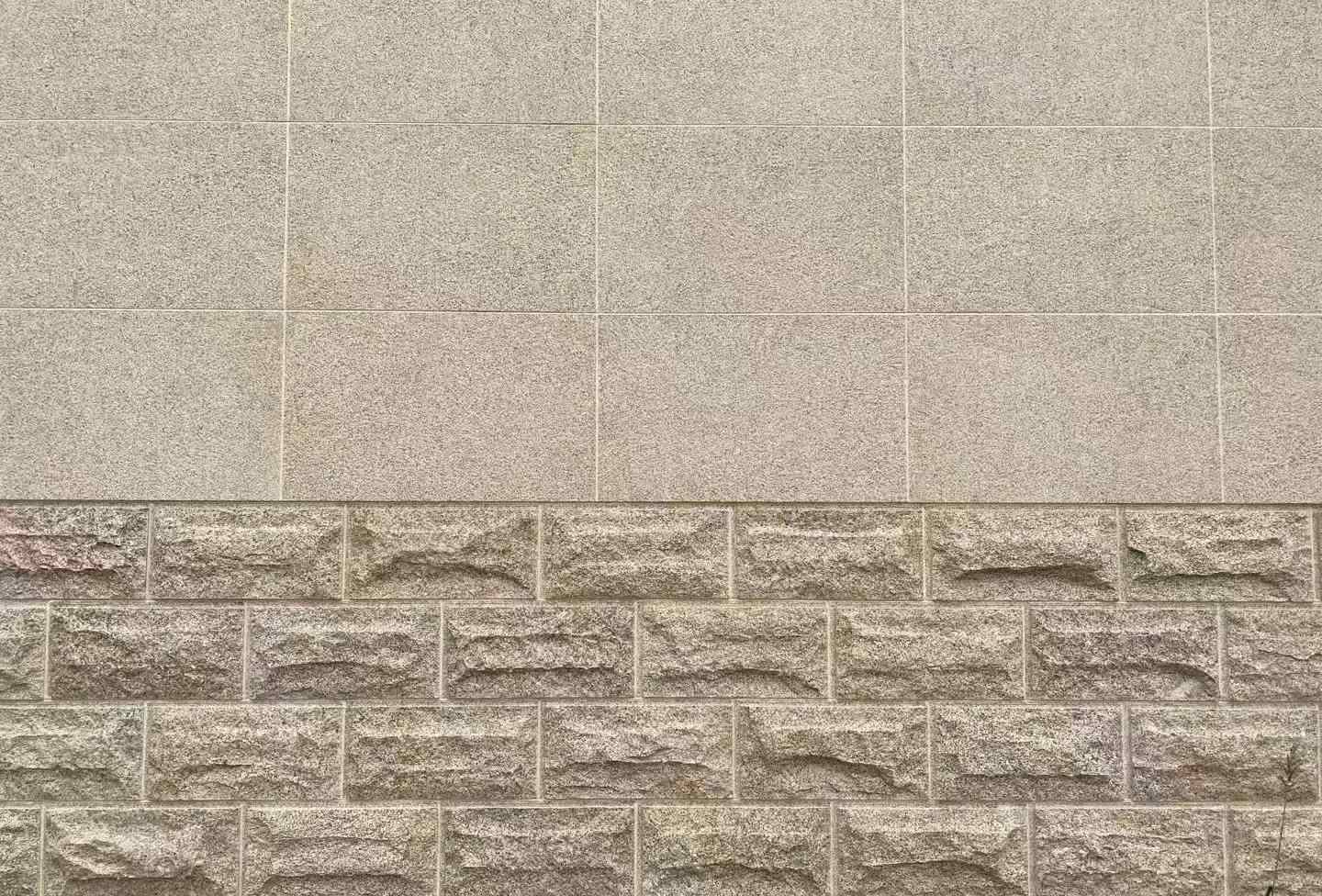 鹤壁 黄金麻自然面蘑菇石配荔枝面干挂