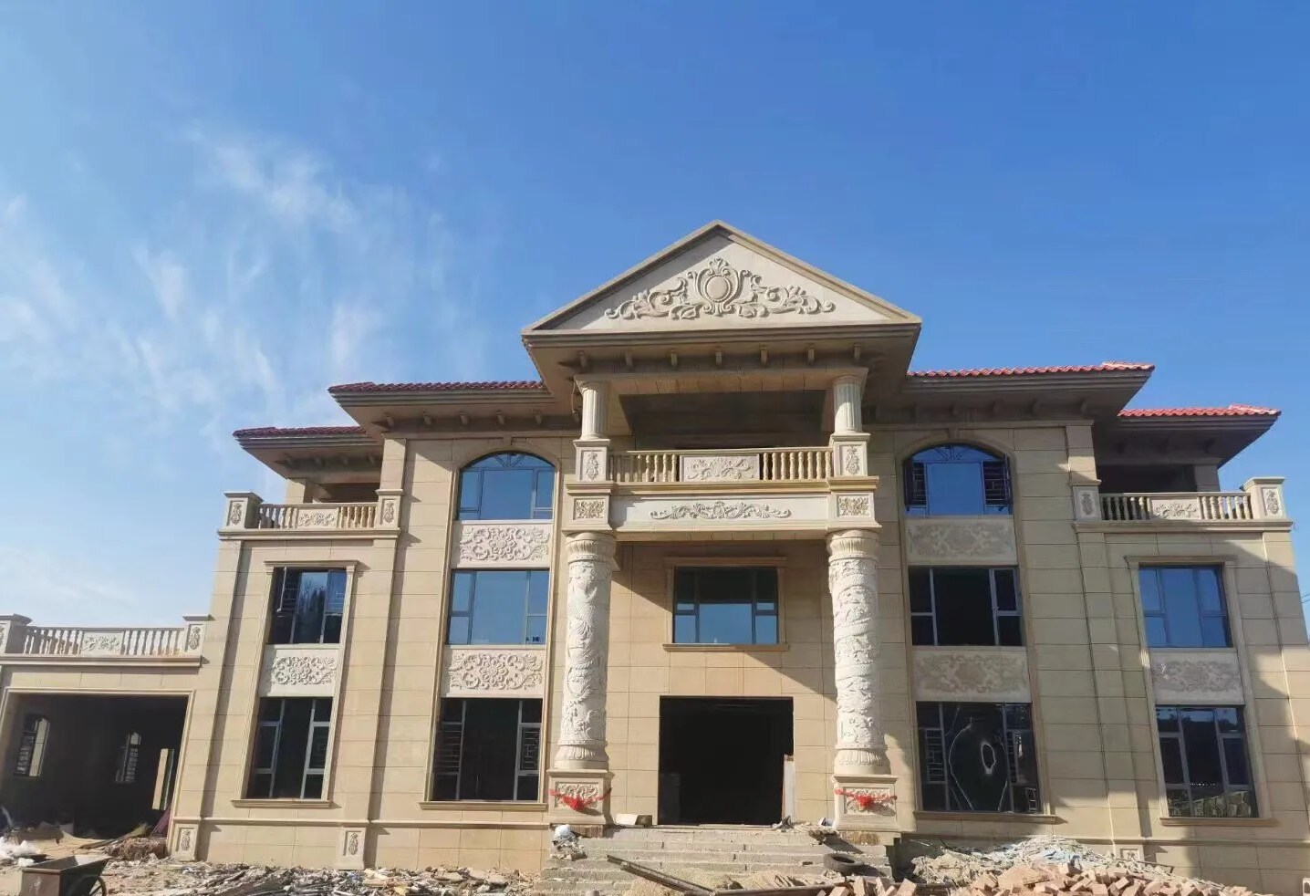 鹤壁 黄金麻花岗岩别墅外墙干挂